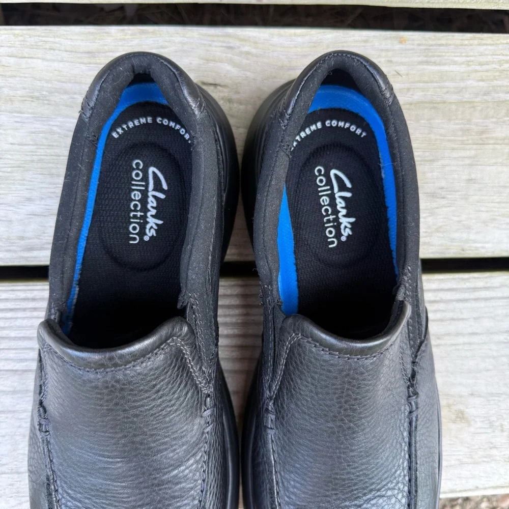 Clarks Leather Loafers Comfort Rubber Outsole SZ 9.5 M Casual